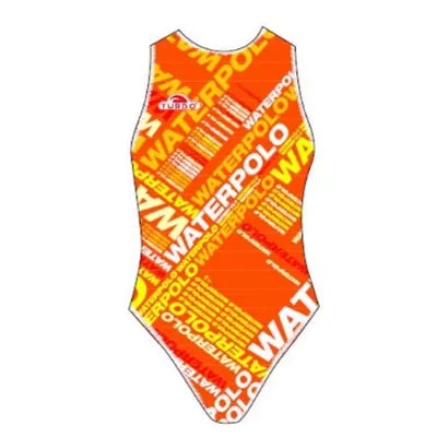 TURBO Women's Water Polo Swimsuit Multi Textes Orange