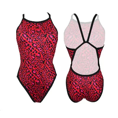 TURBO Women's Revolution Swimsuit - Red Animal Print