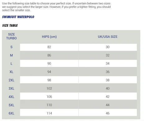 TURBO Men's Water Polo Swimsuit Brazil