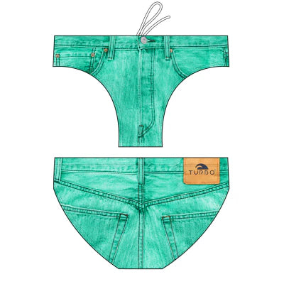 TURBO Men's Water Polo Swimsuit Jeans Turbo Green